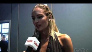 'Candice Swanepoel backstage at animale and interview'