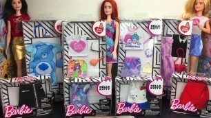 'Barbie Fashion Packs Unboxing Care Bears Hello Kitty Little Twin Stars Outfits Try On Review'