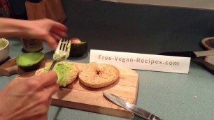 'Vegan Lunch -Avocado Dijon Bagel, Great for Kids!'