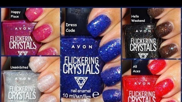 'New! Avon Nail Style Studio Flickering Crystals Nail Enamels'