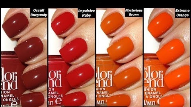 'Avon Colour Trend - 4 New Shades - Occult Burgundy, Impulsive Ruby, Mysterious Brown, Extreme Orange'