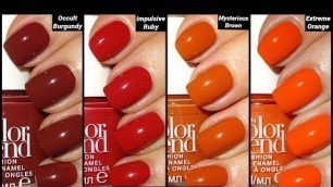 'Avon Colour Trend - 4 New Shades - Occult Burgundy, Impulsive Ruby, Mysterious Brown, Extreme Orange'