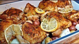 'Baked Lemon Garlic Chicken Recipe | Lemon Garlic Cream Sauce Recipe'