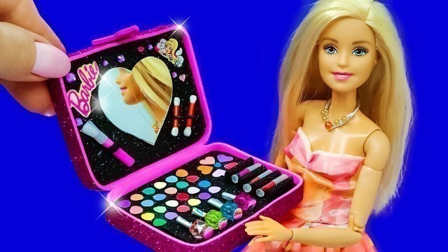 'Barbie Doll Makeup Set. DIY for Kids. How to Make Miniature Crafts'