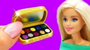 'Barbie Doll Makeup Set . DIY for Kids. How to Make Miniature Crafts'