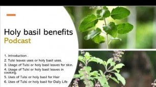 'Holy basil benefits| Tulsi benefit podcast'