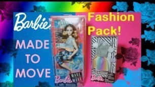 'Barbie made to move curvy y fashion pack doll review revision español'