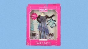 'Barbie Fashion Avenue 1999 - Cartela de Roupas (Fashion Pack) Calça Listrada e Slipdress - Review PT'