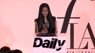 'Nicki Minaj — Accepts the Fashion Rebel Award at Daily Mail Front Row'