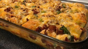 'Breakfast Casserole - Biscuits Bacon Sausage | Southern Sassy Mama'