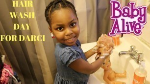 'BABY ALIVE DARCI HAIR WASHING ROUTINE / Baby Alive video'