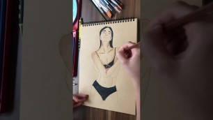 'Moda Çizimleri 2 / Fashion Drawings /  Kuru boya Tekniği ile tasarım'