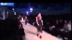 'Victoria\'s Secret Model Candice Swanepoel Falls Down on Givenchy Catwalk at New York Fashi'