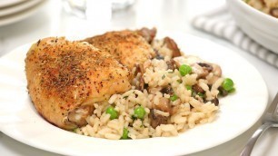 'Roast Chicken with Creamy Mushroom Rice | Quick & Easy Dinner Recipe'