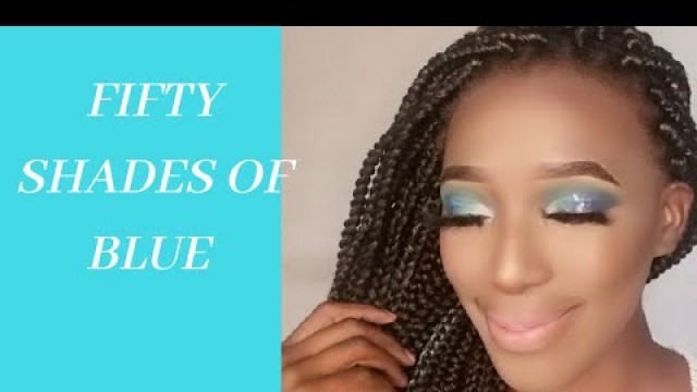 'BLUE LOOK  | LA GIRL BANANA POWDER #mua #sayoutuber #makeup'