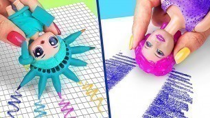 '9 Weird Ways To Sneak Barbie Dolls Into Class / Clever Barbie Hacks And LOL Surprise Hacks'