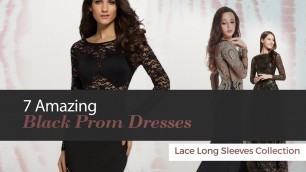 '7 Amazing Black Prom Dresses Lace Long Sleeves Collection'