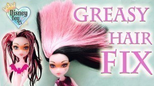 'How to Fix / Wash Greasy Sticky Doll Hair Tutorial - Monster High, Ever After High, Barbie'