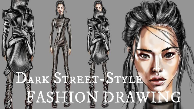 'Dark Street-Style Women - FASHION DRAWING'