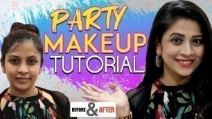 'Simple PARTY MAKE UP Tutorial | College girl Smokey eyes Makeup look | Sushma kiron'