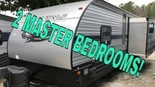 NEW 2019 FOREST RIVER GREY WOLF 29TE TWO QUEEN BED TRAVEL TRAILER 2 MASTER BEDROOMS DODD RV SHOW