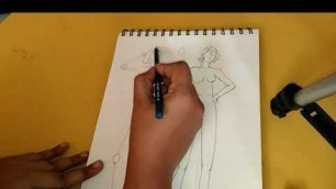 'how to make action croqui in easy steps #fashionillustration #fashiondrawings'