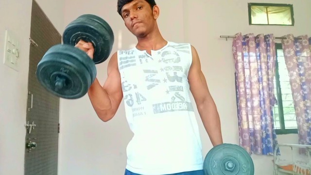 '#Biceps Workout At Home With Dumbles_ #Homeworkout /Fitness youtuber | Harshdip Wankhade'