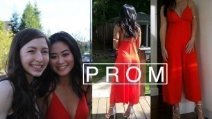 'SENIOR PROM GRWM: HAIR, MAKEUP, + JUMPSUIT | 2017'