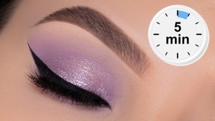 '5 MINUTE EASY Lilac Eye Makeup Tutorial | Stay At Home Eye Look'