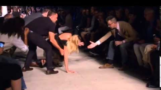 'Candice Swanepoel Givenchy FALL 2015 Model Falls Down'