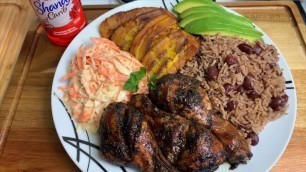 'LET’S COOK WITH ME || OVEN JERK CHICKEN | RICE & PEAS | COLESLAW | PLANTAINS || TERRI-ANN’S KITCHEN'