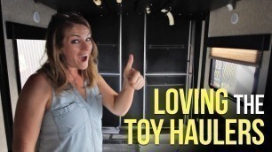 Checking out Toy Haulers at RV 4 Seasons for RV Living