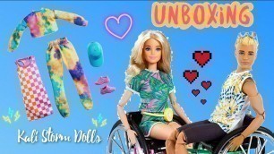 'Barbie & Ken Wheelchair Fashionistas 2020/2021 Dolls Unboxing Review - Fashion Packs'