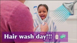 'MY DAUGHTER\'S CURLY HAIR WASH DAY ROUTINE!!!'