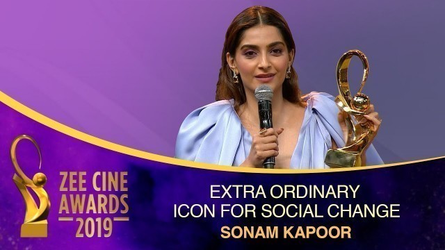 'Fashion Queen Sonam K Ahuja | Extraordinary Icon for Social Change | Zee Cine Awards 2019'