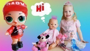 'Mary pretends to play with makeup and with dolls Elza, Baby Born, unpacking lol, fun video for kids'