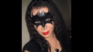 'Halloween series : Batman vs Catwoman mask makeup tutorial'