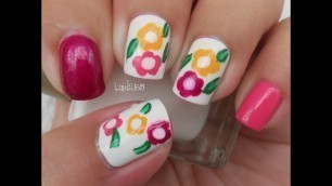 'Nail Art - Basic Easy Flowers for Beginners - Flores Basicas y Faciles para Principiantes'