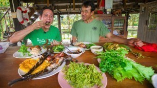 'Extreme Food Backyard!! SMOKED CATFISH + Jungle Beans - Thailand Farm to Table!!'