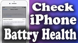 'How To Check iPhone Battery Health || Apple info'