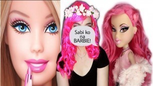 'I tried to transform in to a barbie. / Barbie makeup look/ tutorial .'