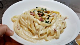 'CREAMY BACON PASTA RECIPE | Pasta Cheese Sauce Recipe | How To Make Cheesy Fettuccini Pasta'