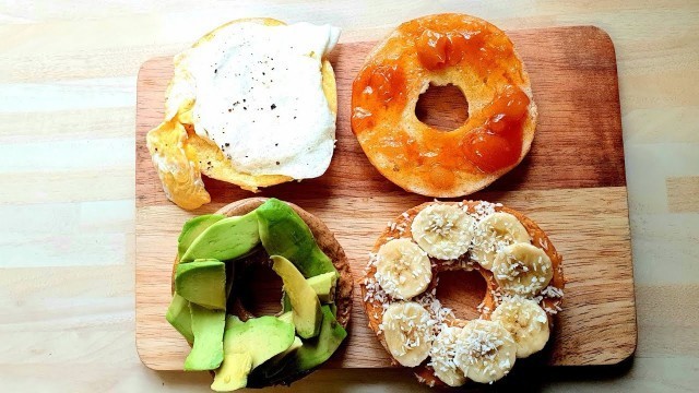 'Healthy bagel Sandwich ideas| 4 Ways Bagel breakfast| Healthy Snack'