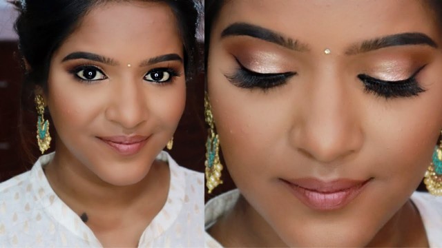 'தமிழில்-Simple Beginner Friendly Wedding Guest Makeup Look on Dusky SKIN-TTT❤️'