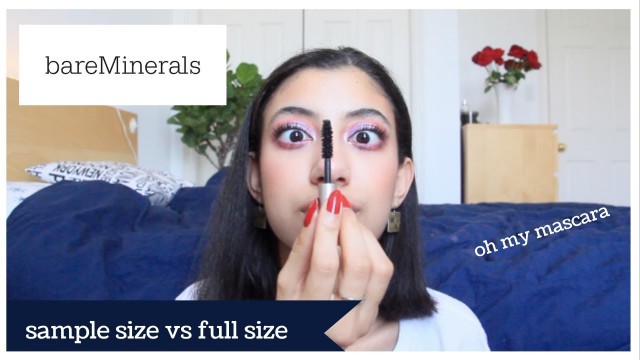 'sample size vs full size: Bare Minerals Lashtopia Mascara'