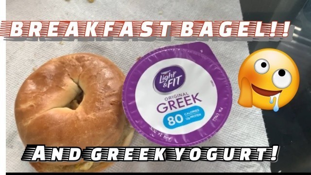 'BREAKFAST BAGEL SANDWICH!! & {Greek Yogurt!}'